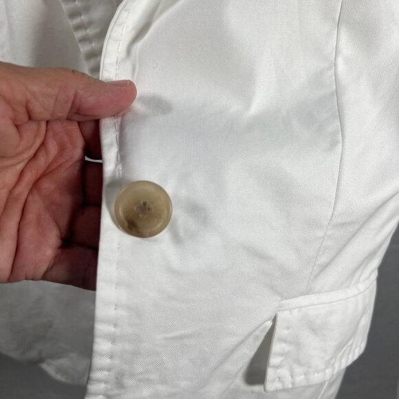 J. Crew White Cotton Blazer - Size 4 - Picture 5 of 7